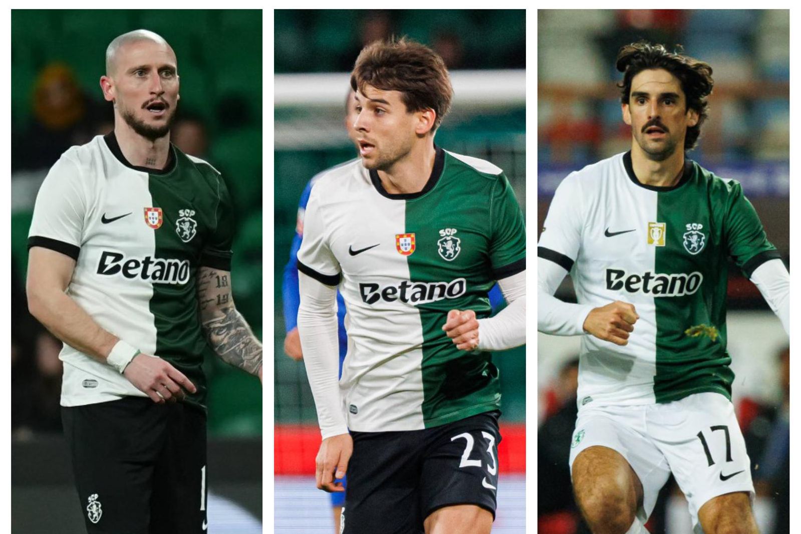 Nuno Santos, 31 anos; Daniel Bragança, 26; Francisco Trincão, 26 - Fotos: IMAGO