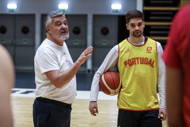 Mário Gomes e Rafael Lisboa no segundo dia de treinos da Seleção em Coimbra       Fotografia FPB