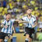 Benfiquista Otamendi festeja o golo que valeu a vitória (1-0) à Argentina sobre o Brasil, no Maracanã, em novembro de 2023