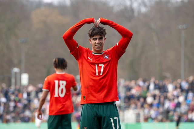 Afonso Moreira festeja golo marcado à Alemanha (IMAGO)