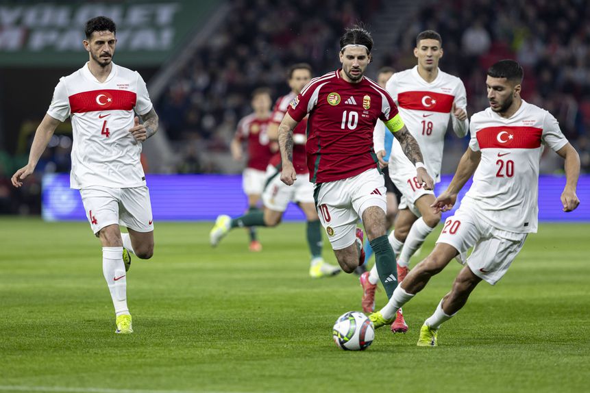 Szoboszlai em ação diante da Turquia