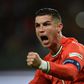 Cristiano Ronaldo celebra golo marcado à Dinamarca, nos quartos de final da Liga das Nações