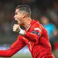 CR7 festeja golo de Portugal frente à Dinamarca na segunda mão dos quartos de final da Liga das Nações 2025, a 23 de março de 2025, em Alvalade. FOTO MIGUEL NUNES