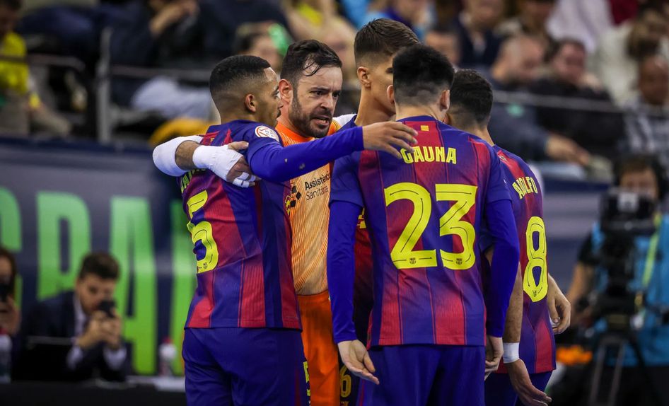 A equipa de futsal do Barcelona