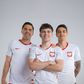 Bednarek, Pietuszewski e Kiwior com a camisola da seleção polaca - Foto: Łączy nas piłka﻿