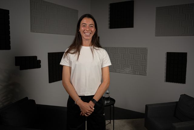 Carolina Correia em entrevista a A BOLA - Foto: Mariana Tenório