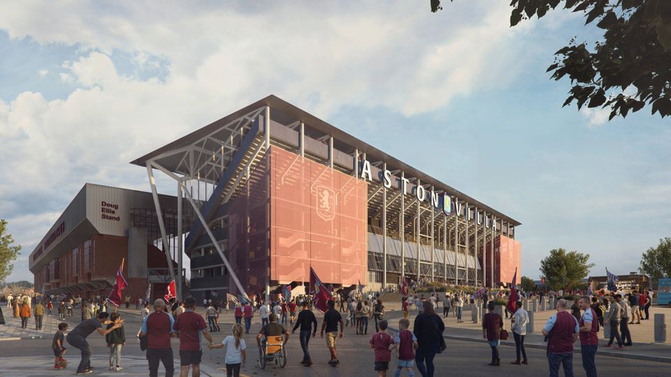 Aston Villa anuncia renovação de icónica bancada do Villa Park (fotos)