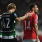 Hjulmand e Pavlidis no dérbi entre Sporting e Benfica da final da Taça da Liga, em janeiro de 2025