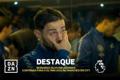 Bernardo Silva não esconde as lágrimas à entrada para o adeus ao Man. City