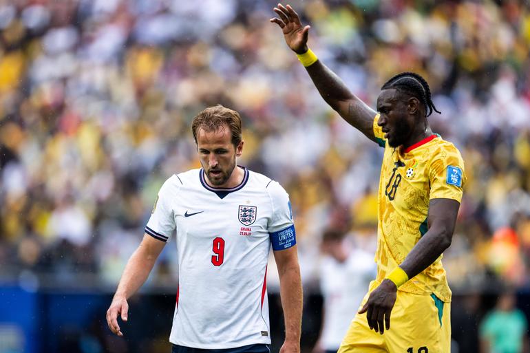 Jerome Opoku: o pupilo de Carlos Queiroz na seleção do Gana foi absolutamento intransponível frente a Harry Kane e à poderosa seleção inglesa (foto: IMAGO)