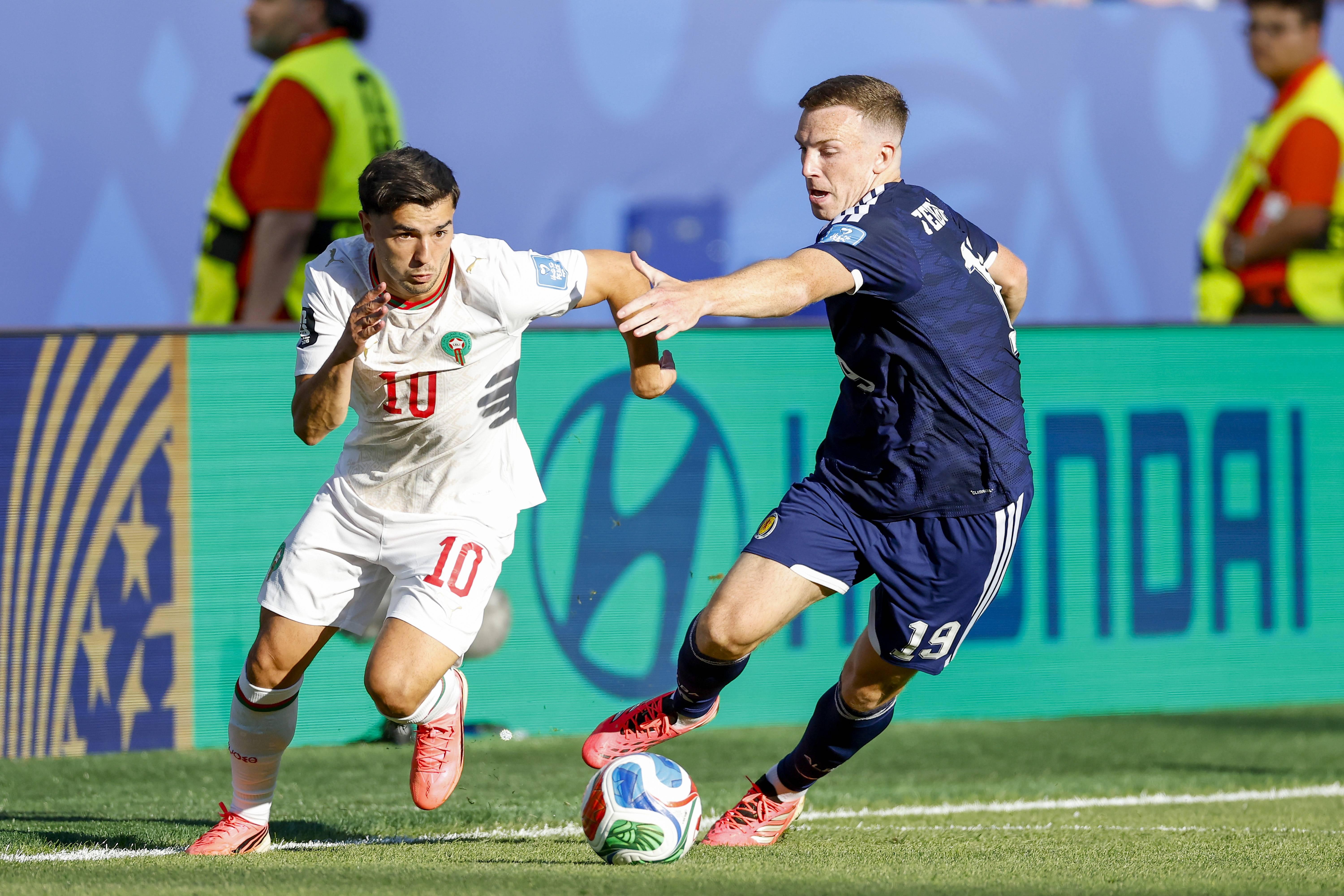 Brahim Díaz: assistiu o golo da vitória de Marrocos frente à Escócia e voltou a revelar um entendimento fantástico com Hakimi (foto: IMAGO)