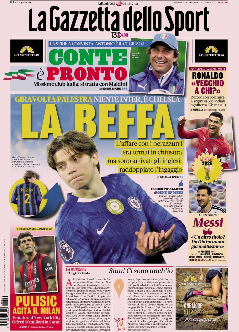 La Gazzetta dello Sport (Itália): «Velho quem?»