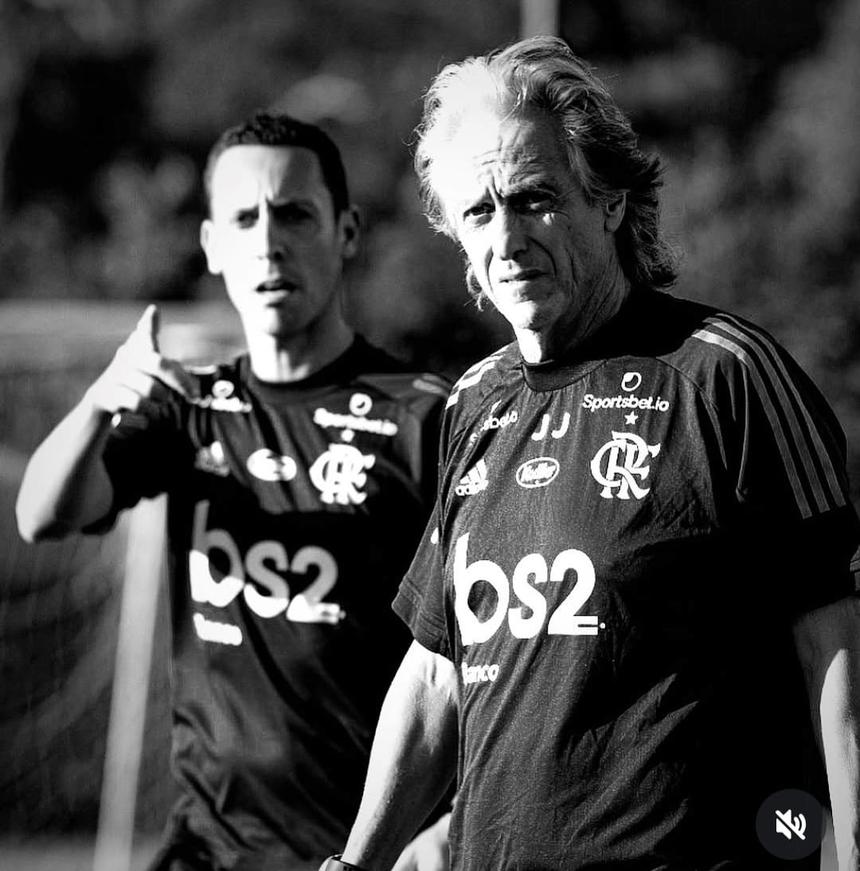 Tiago Oliveira e Jorge Jesus no Flamengo - Foto: D.R.