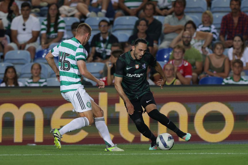Kochorashvili em ação pelo Sporting diante do Celtic, em jogo de pré-época (Carlos Vidigal Jr. / Kapta+)