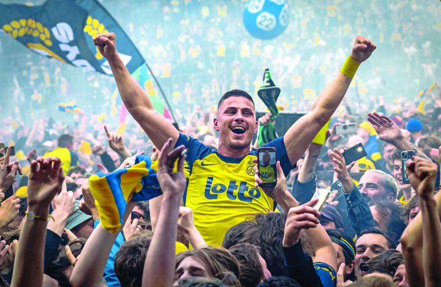 Ivanovic na festa de campeão do St. Gilloise