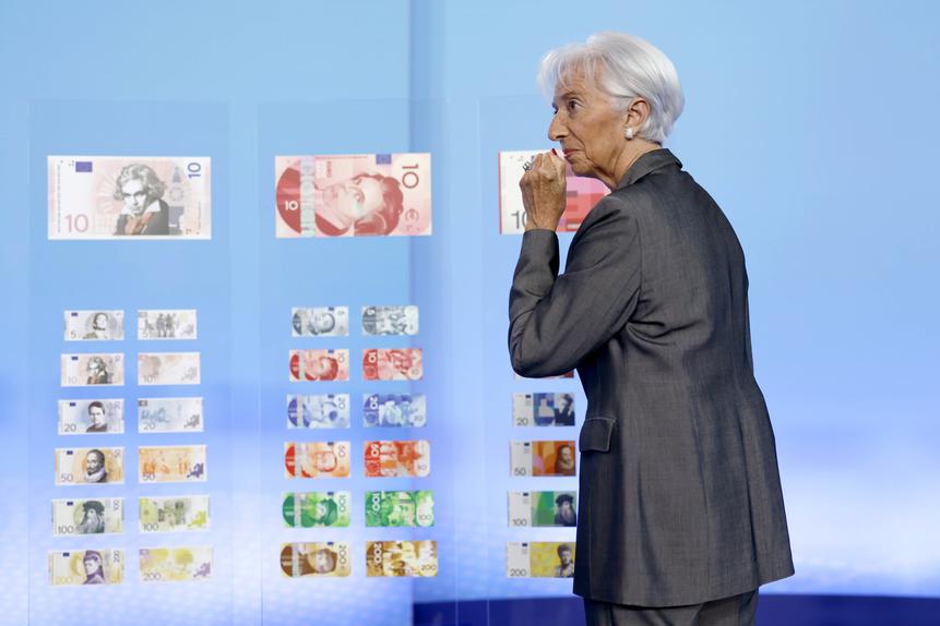Christine Lagarde, diretora do anco Central Europeu, apresentou opções de novas notas
