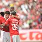 Gonçalo Moreira com Prestianni e Durán no Benfica-Belenenses - Foto: Miguel Nunes