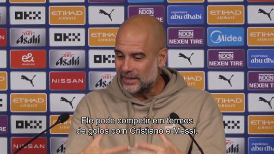 Guardiola: «Em termos de golos, Haaland pode competir com Ronaldo e Messi»