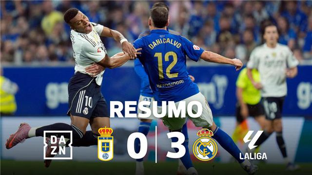 Mbappé carrega Real Madrid no passeio a Oviedo
