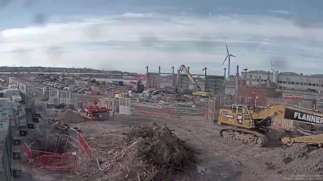 A construção do novo estádio do Everton sobre a água... em dois minutos