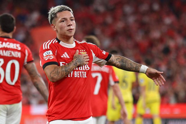Gianluca Prestianni marcou o terceiro golo da vitória do Benfica por 3-0 frente ao Tondela Foto: IMAGO