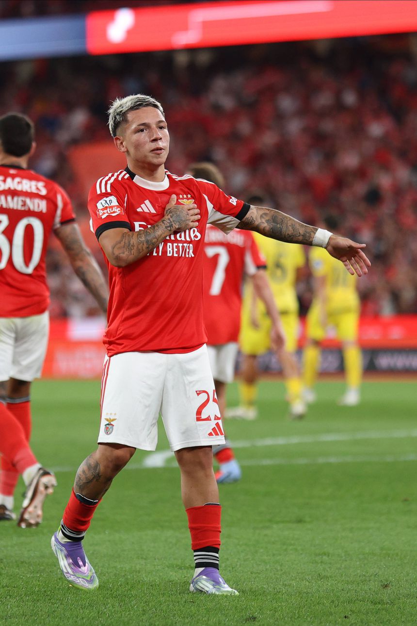 Gianluca Prestianni marcou o terceiro golo da vitória do Benfica por 3-0 frente ao Tondela Foto: IMAGO