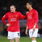 Wayne Rooney ao lado de Cristiano Ronaldo no Manchester United, em 2008