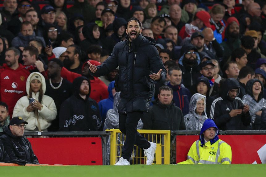 Ruben Amorim, treinador do Manchester United, em Old Trafford