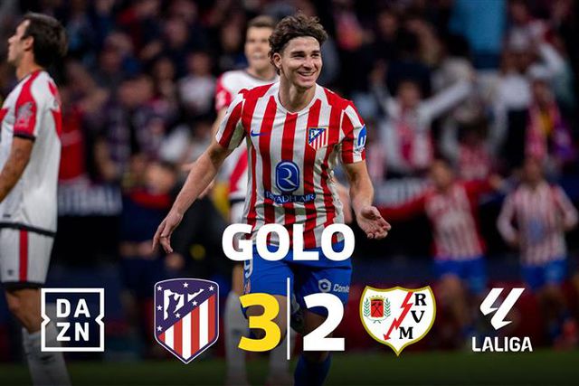 Golaço! Álvarez assina 'hat trick' e dá os três pontos ao Atlético Madrid