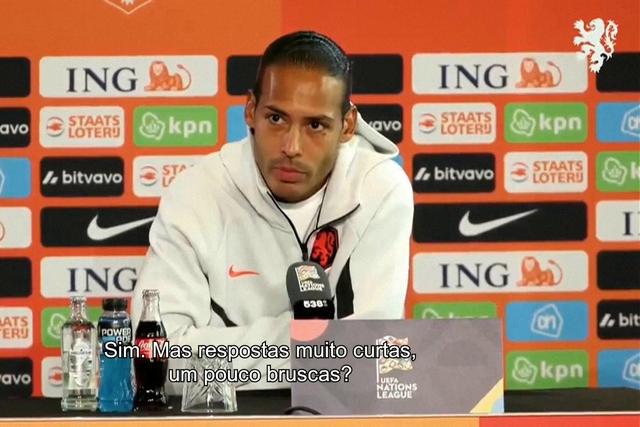 Van Dijk 'pegado' com jornalista: veja o momento de tensão