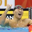 Shin Ohashi celebra o novo máximo mundial        Fotografia Imago