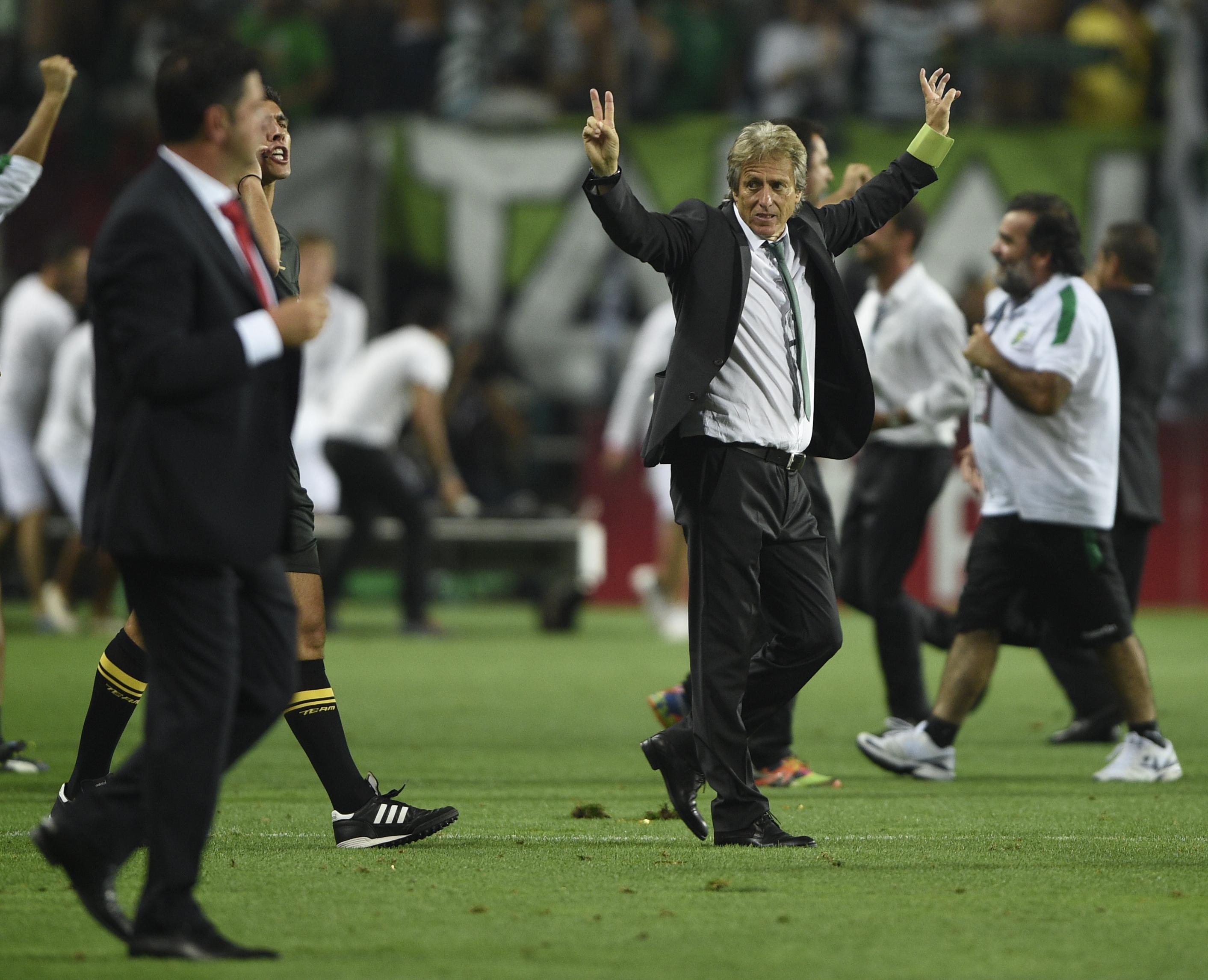 Estreia de Jorge Jesus no Sporting foi coroada com a conquista da Supertaça frente ao Benfica (1-0), a 9 de agosto de 2015 - Foto: A BOLA/André Alves