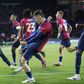 Jogadores do Barcelona festejam goleada ao Bayern Munique no Camp Nou, em jogo da terceira jornada da nova Liga dos Campeões