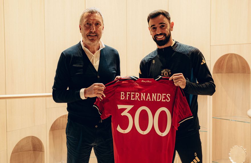 Bruno Fernandes à beira dos 300 jogos pelos 'red devils' - Foto: Manchester United