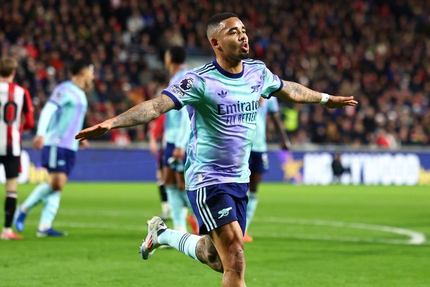 Gabriel Jesus marcou o seu último golo pelo Arsenal a 1 de janeiro de 2025