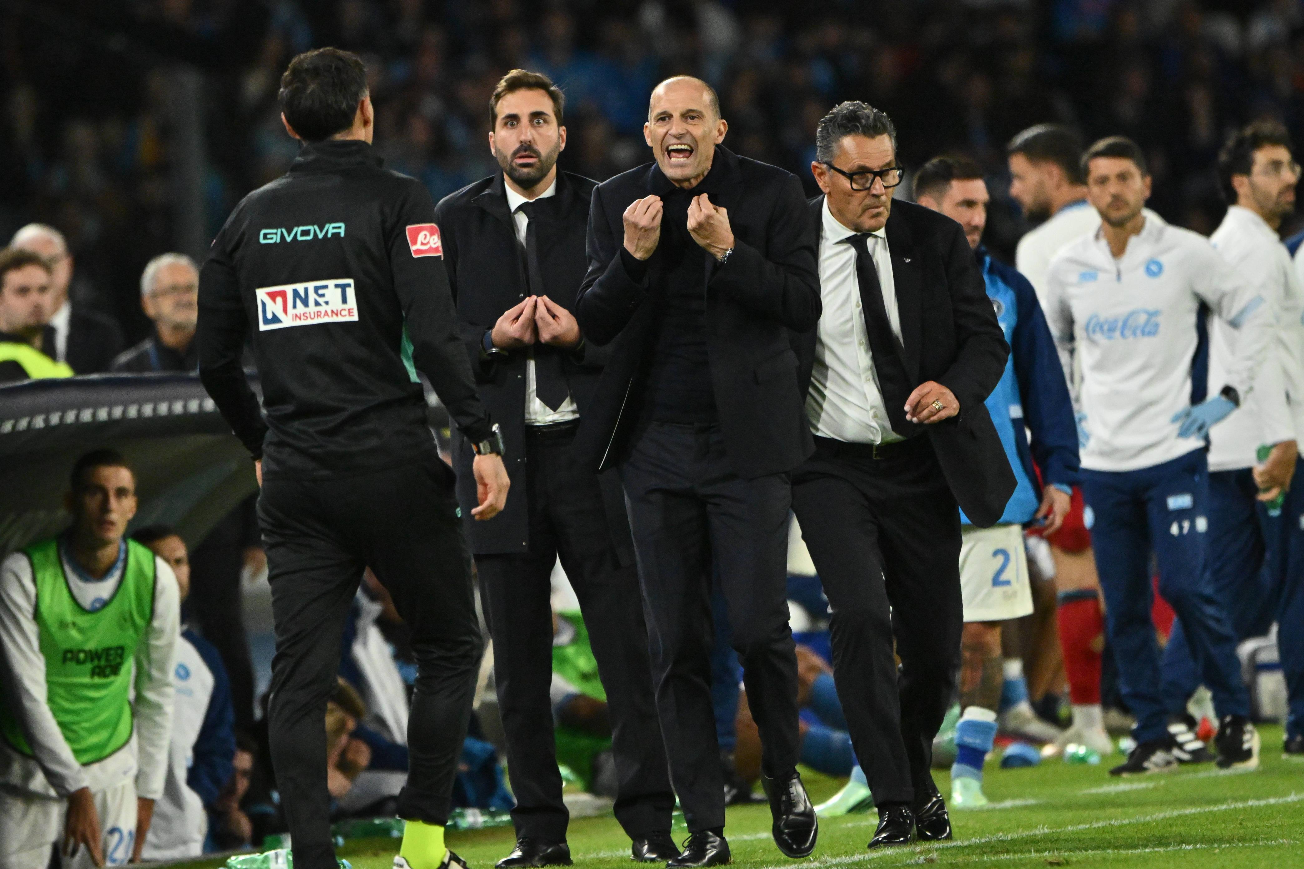 Allegri expulso no empate do Nápoles com a Roma
