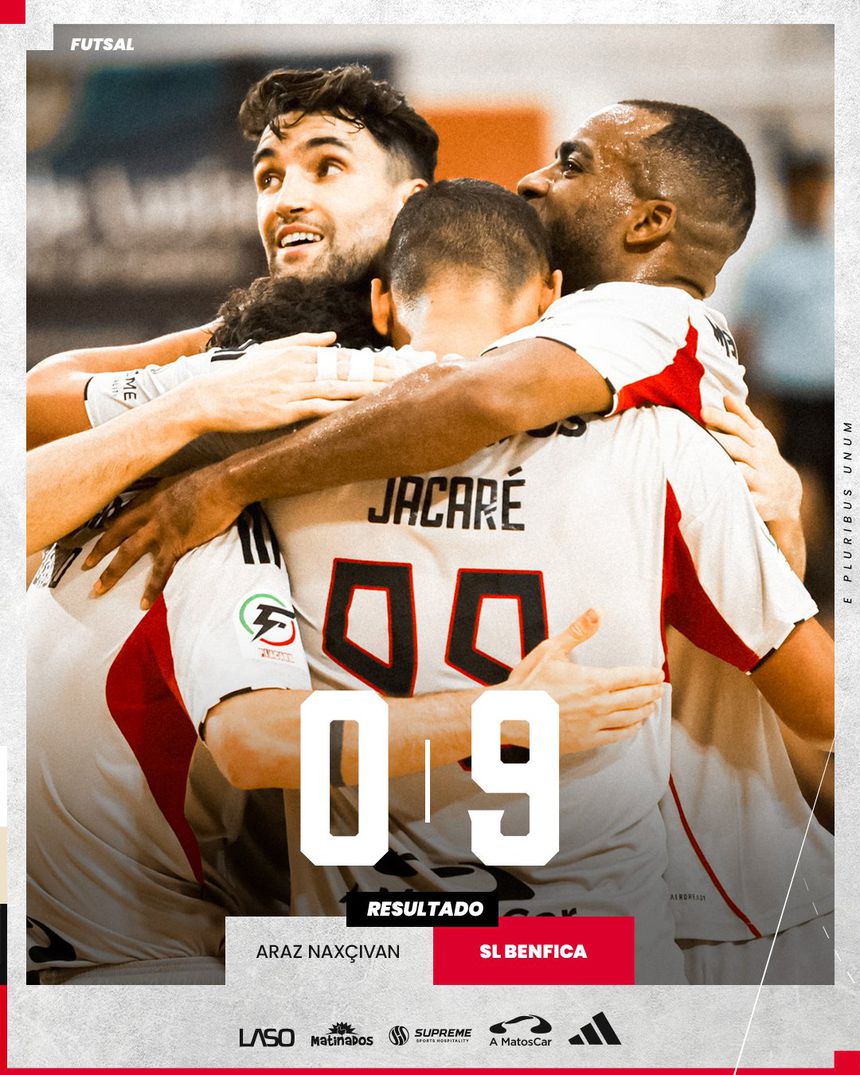 O Benfica não vacilou e goleou no Azerbaijão (Foto: Benfica-modalidades/x)