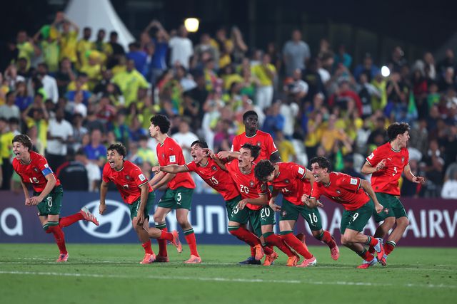 Explosão de alegria de Portugal pelo apuramento para a final do Mundial sub-17 - Foto: FPF