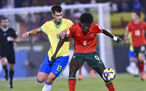 Anísio Cabral em ação no duelo entre Portugal e Brasil no Mundial sub 17 - Foto: IMAGO