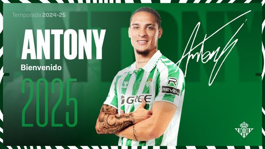 Mercado oficial: Man. United empresta Antony ao Betis