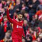 Salah celebra o golo pelo Liverpool frente ao Ipswich