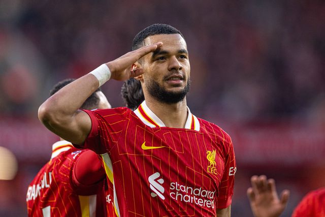 Cody Gakpo faz uma saudação de capitão, o seu festejo quando marca