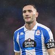 Lucas Pérez com a camisola do Deportivo, clube com o qual rescindiu este ano antes de rumar ao PSV