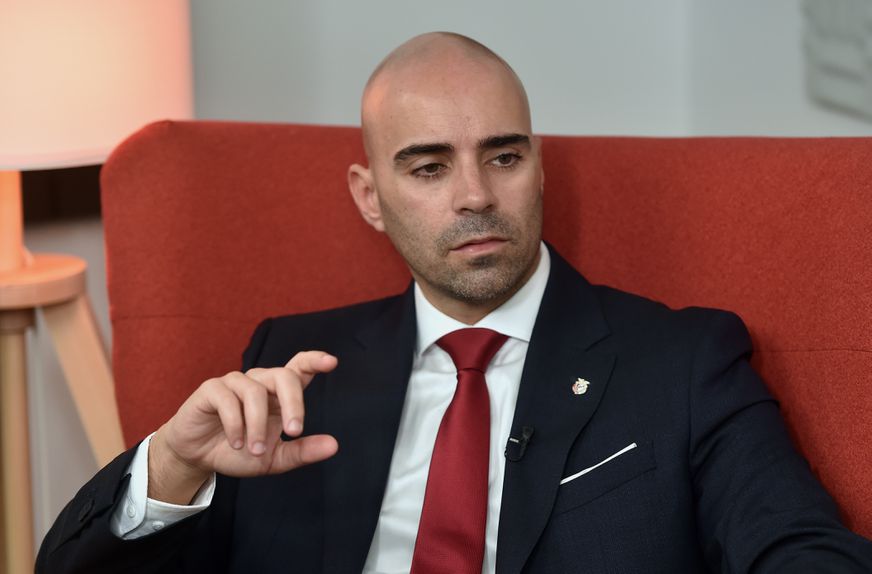 João Diogo Manteigas, candidato à presidência do Benfica.
(Foto: Miguel Nunes)