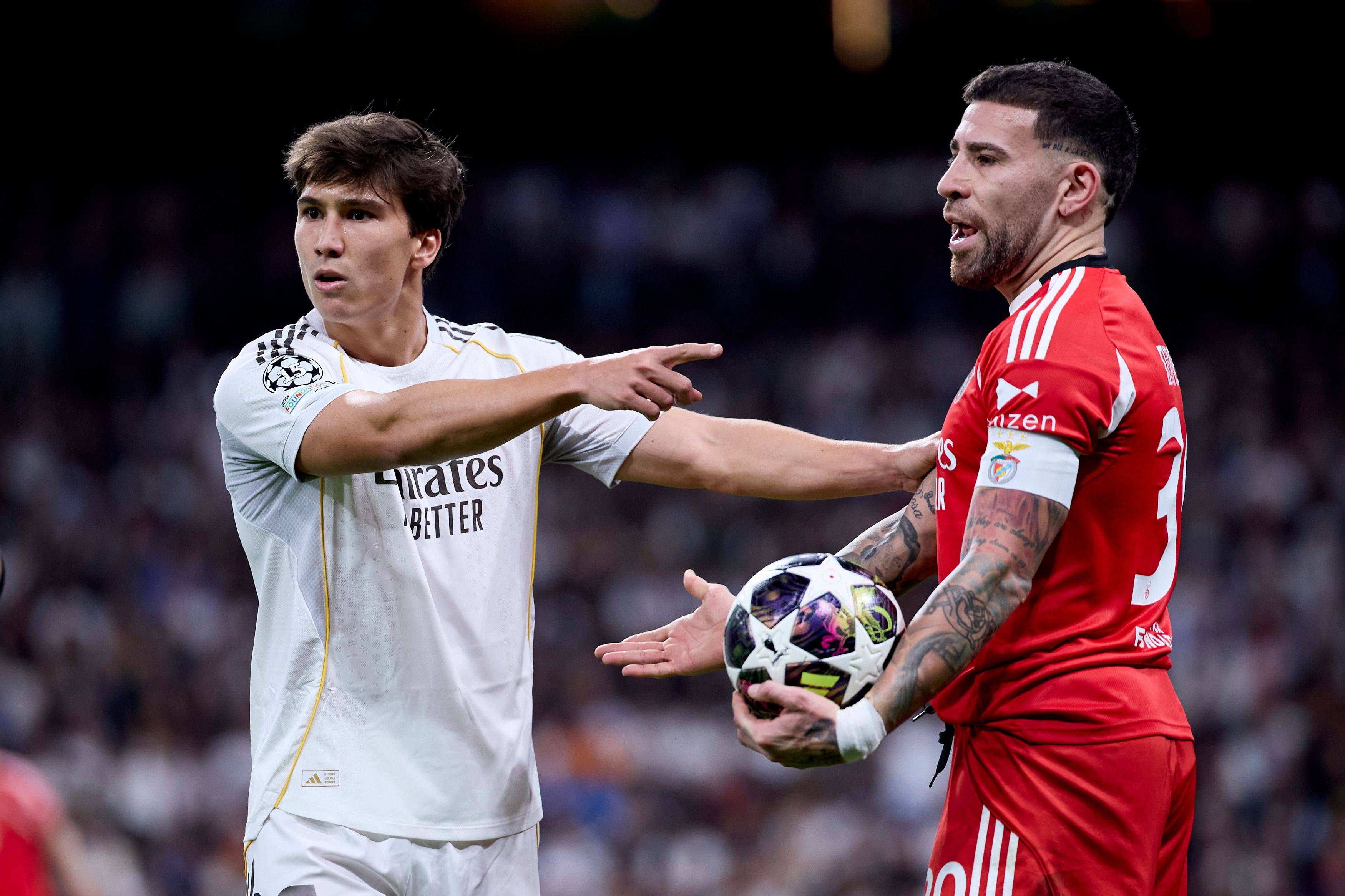 Gonzalo e Otamendi no jogo entre o Real Madrid e o Benfica - Foto: IMAGO