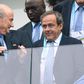 Joseph Blatter e Michel Platini, ex-presidentes de FIFA e UEFA, respetivamente