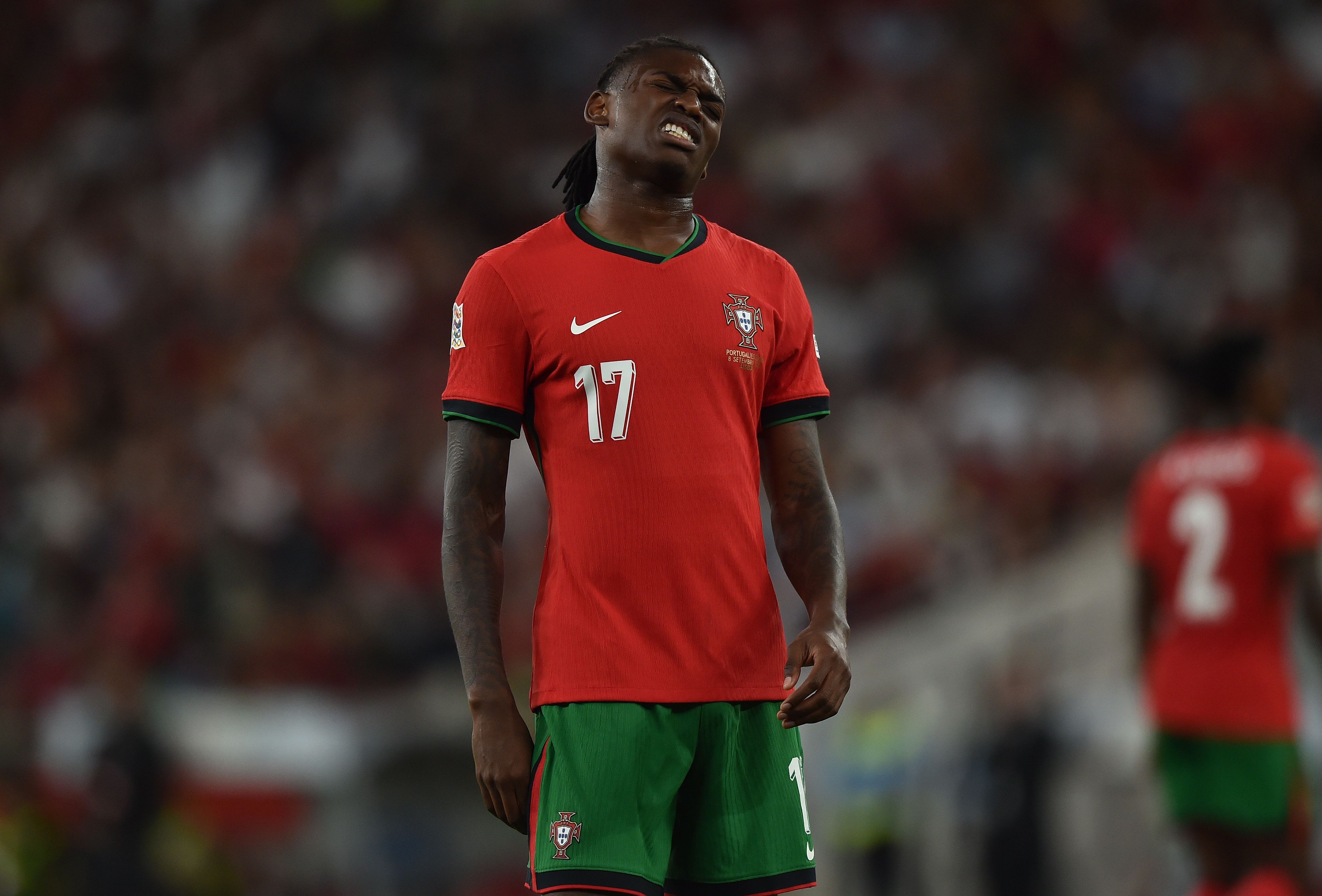 Rafael Leão durante o Portugal-Dinamarca, realizado em Alvalade (Foto: Miguel Nunes)