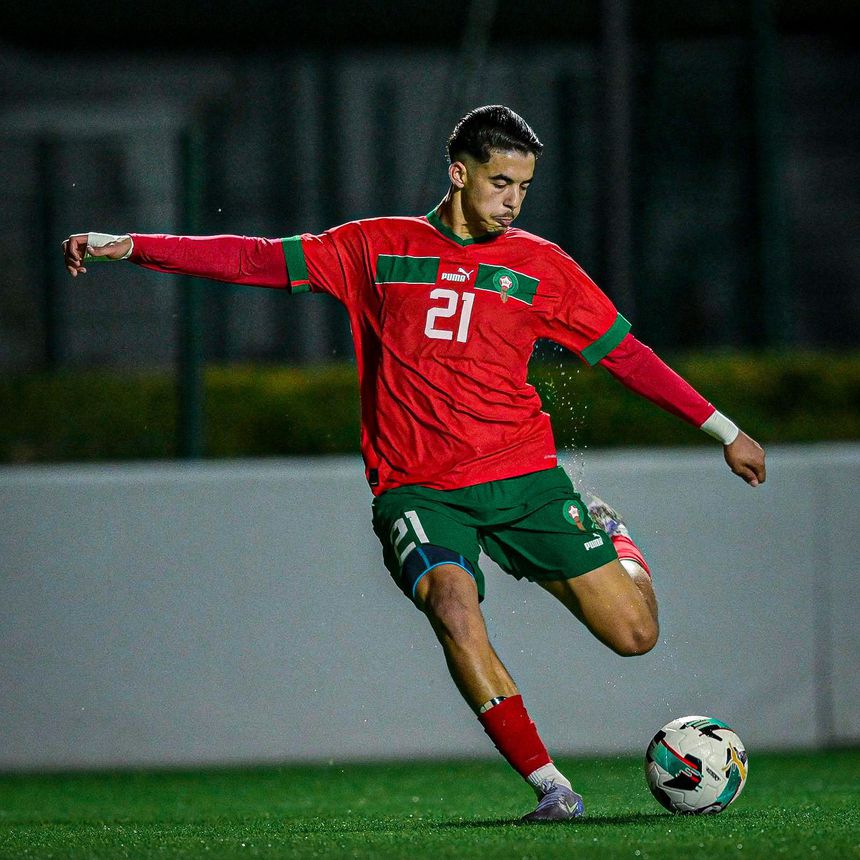 Yassir Zabiri voltou a faturar pelos sub-20 de Marrocos e continua a demonstrar o seu faro pelo golo