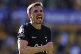 João Palhinha a festejar a vitória do Tottenham em Wolverhampton, com golo seu