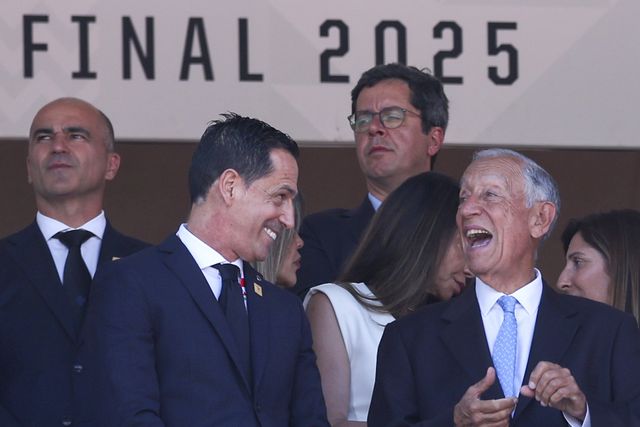 Marcelo Rebelo de Sousa e Pedro Proença lado a lado no Jamor (Foto: José Sena Goulão/LUSA)